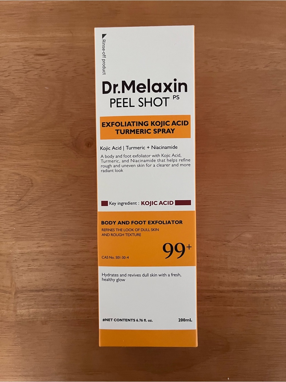 Dr Melaxin Peel Shot PS Exfoliating Kojic Acid Turmeric Body Spray 200ml NIB